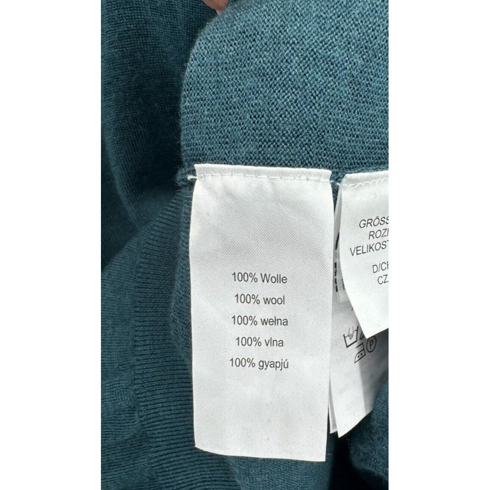 Finshley & Harding Men’s M V-Neck Sweater Wool‎ Green - Picture 3 of 5